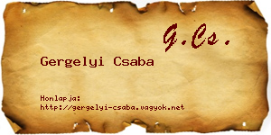 Gergelyi Csaba névjegykártya